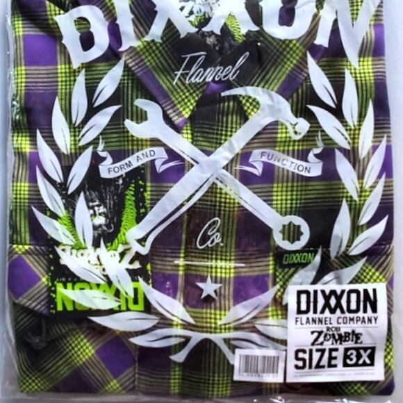 DIXXON Flannel x ROB ZOMBIE Collab Flannel Shirt- Men's 3XL - Picture 12 of 14